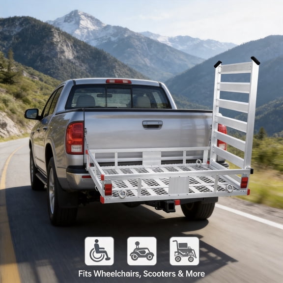 Muweixin Gray Tow Cargo Rack, Hitch Mount Trailer, Anti Rust Aluminum Texture, Stable Bearing Design for Suv Equipping for Travel Goods Delivery