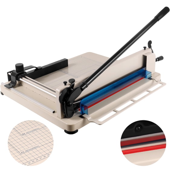 Muweixin Heavy Duty A3 Paper Cutter, Safety Lock 400 Sheets High Speed Steel Blade Trimmer, Multi-Purpose for Paper PVC Leather Card in Print Shop