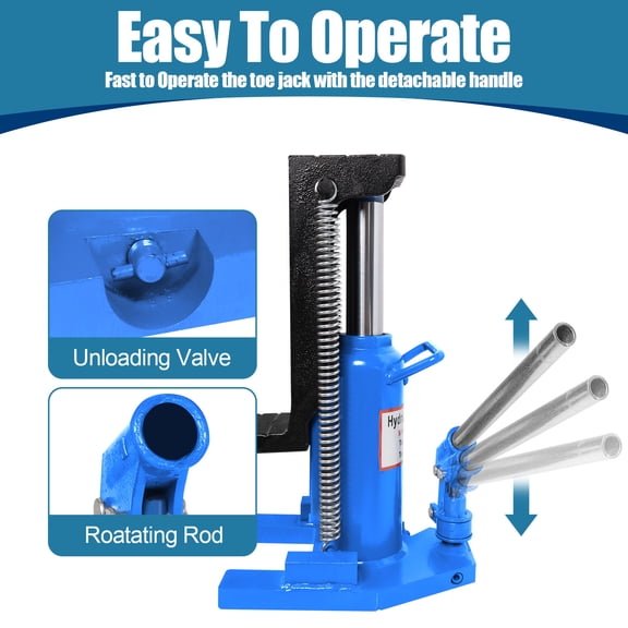 Muweixin Heavy Duty Hydraulic Claw Jack 10 Ton, Portable Blue Steel Lifting Tool, Stable Base & Labor-Saving Pump, for Vehicle Maintenance, Construction Equipment Lifting