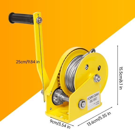 Muweixin Orange 45.3in Air Conditioner Hoist Crane, Wall-Mounted Manual Hand Winch, Steel Lifting Bracket for AC Installation & Maintenance