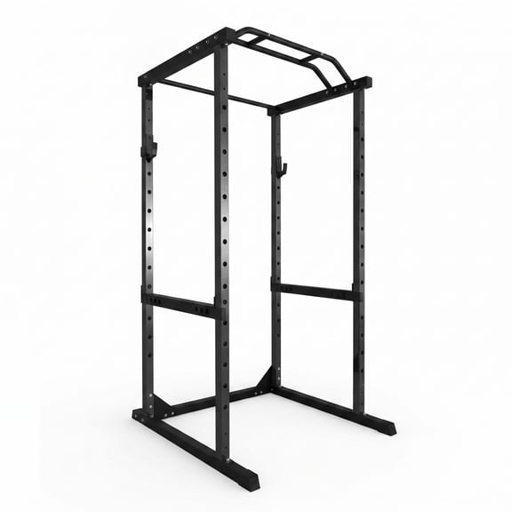 Muweixin Power Rack,Squat Cage,Barbell Rack,Black Heavy-Duty 2x2 inch Steel 1200lbs Rated Rack for Commercial & Home Bodybuilding