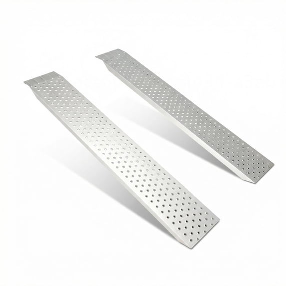 Muweixin Shed Ramp 2 Pack 62.6 inch, Aluminum Heavy Duty 880lbs Loading Ramps, Non-Slip Punch Plate Trailer Ramps for Shed Door, Lawn Mower, ATV