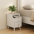 thumbnail image 1 of Muwuele Solid Wood Small Nightstand with Drawers, Dorm Bedside Table, Narrow White Nightstand for Bedroom, Living room, 1 of 12