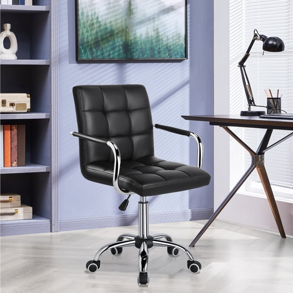 Muxi Glory Modern Swivel Office Chair with Armrests, Height Adjustable & Rolling Base, Stylish & Comfortable Desk Chair Vanity Chiar for Bedroom Home Office