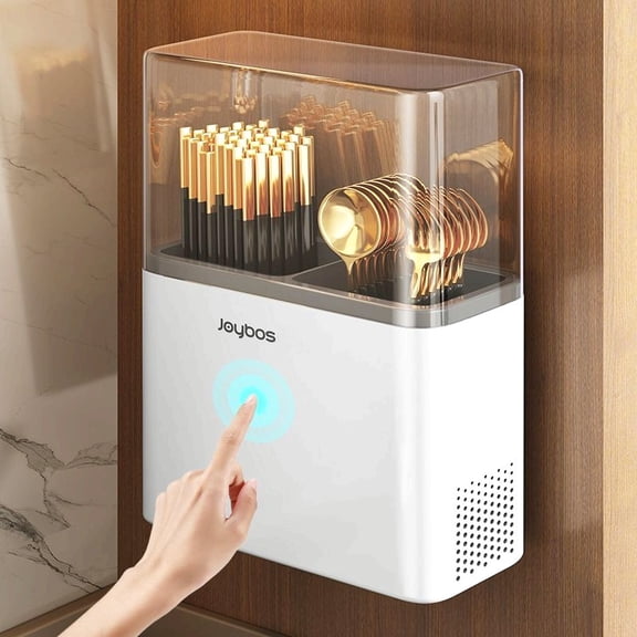 Muxi Glory Wall-Mounted Utensil Storage Box - Multifunctional Plastic Cutlery Organizer with Drainage & Dust Cover - Kitchen & Bathroom Storage, Great Fathers Day Gift