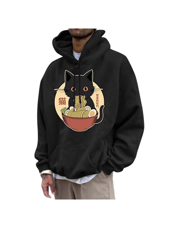 Men Hoodies Pullover,Mens Hoodie European Code foreign Trade Hooded Couple Sweatshirt,Black Hoodied Men