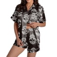 thumbnail image 1 of Muxikeji Clothes Women Halloween Pajamas Short,Comfortable Women Pajama Sets for Halloween Stylish Round Neck Design With Decorative Pattern for Fall and Winter Pjs, 1 of 4