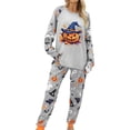 thumbnail image 1 of Muxikeji Clothes Womens 2Pc Pajamas,Womens Pajamas,Women Pajama Sets Soft Comfortable Sleepwear Outfit Halloween Themed Two Piece Pajama Set for Women Cozy Nightwear Homewear, 1 of 4