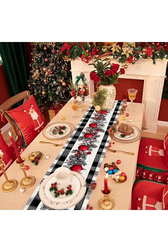 Christmas Tablecloth - Polyester, 72x13 in - Waterproof, Festive - for Living & Dining Room Decor