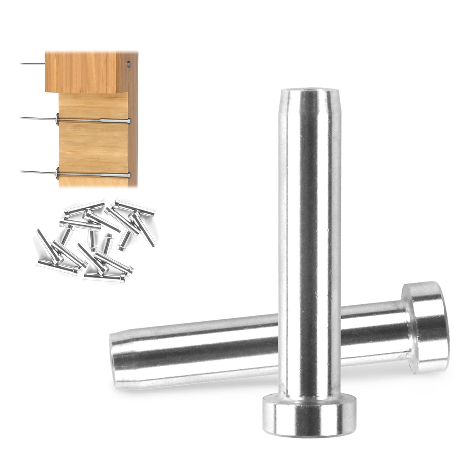 Muzata Invisible Cable Railing Kit - 20 Pack Hidden System For Wood ...
