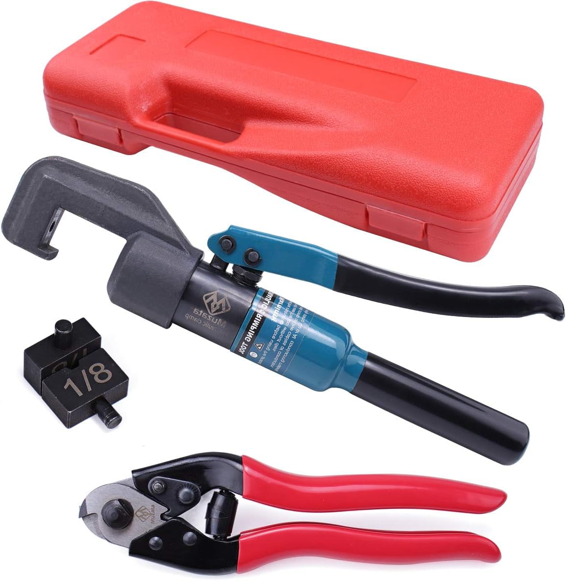 Muzata 60KN Upgraded Custom Hydraulic Hand Crimper Tool For 1/8