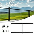 thumbnail image 1 of Muzata 6'6" Aluminum Handrail Kit Black Cable Railing System Work with Wood, 1 of 7