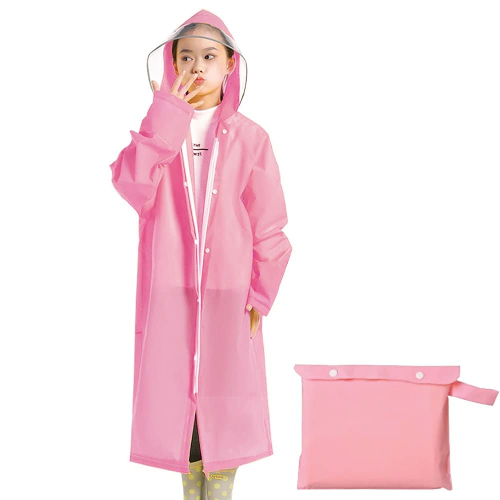 Muzeca Kids Rain Coat for Kids Raincoat Girls Boys Reusable Rain Poncho