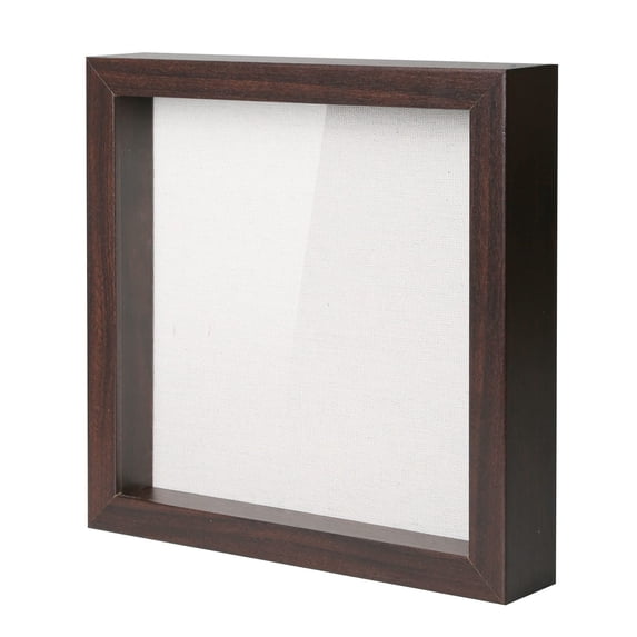 Muzilife 10x10 inch Shadow Box Picture Frame with Linen Board Deep Wood Glass Display Case, Walnut