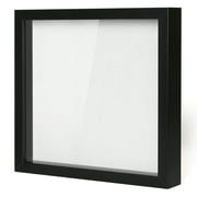 Muzilife 12x12 inch Shadow Box Picture Frame with Linen Board Deep Wood Glass Display Case, Black