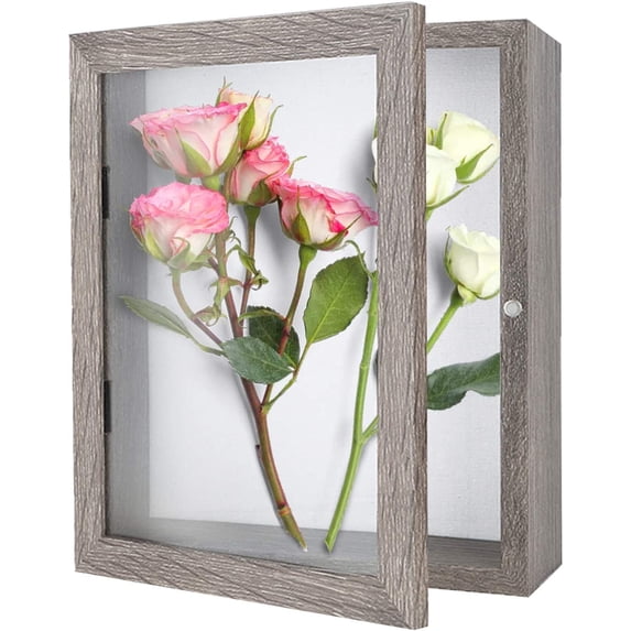 Muzilife Shadow Box Picture Frame 8x10 inch 2.16 inch Deep Wood Glass ...