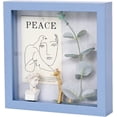 thumbnail image 1 of Muzilife 8x8 inch Wood Shadow Box Picture Frame Home Decor with Linen Board Deep Glass Display Case, Blue, 1 of 7