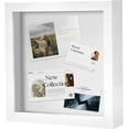 thumbnail image 1 of Muzilife 8x8 inch Wood Shadow Box Picture Frame Home Decor with Linen Board Deep Glass Display Case, White, 1 of 8