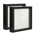 thumbnail image 1 of Muzilife Shadow Box Picture Frame with Linen Board Deep Wood Glass Display Case (Black, 2 pack 8X8), 1 of 5