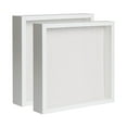 thumbnail image 1 of Muzilife Shadow Box Picture Frame with Linen Board Deep Wood Glass Display Case (White, 2 pack 8X8), 1 of 7