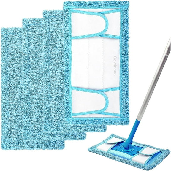 Gowinsee Reusable Mop Pad, Microfibre Mop with 4 Count, 1 Pack