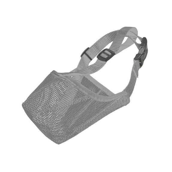 Muzzle for Dog Bite Protective Nylon Soft Cage Muzzles Adjustable Portable Gray Medium