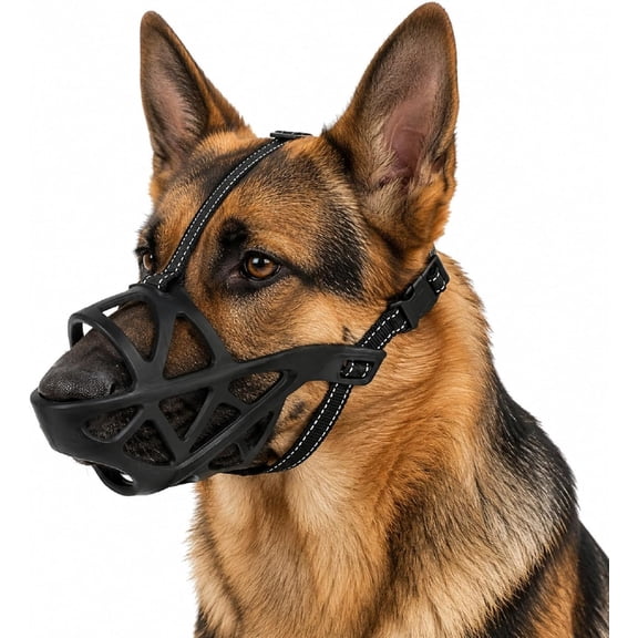 Muzzles for Dogs，for Small, Medium, Large and Extra Large Dogs, Allows Panting and Drinking, Breathable, Adjustable Ring Pet Muzzle for German Shepherds, Huskies, Labrador Retrievers