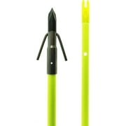 Muzzy Bowfishing Classic Chartreuse Arrow w/ Nock & Iron 2-Barb Fish Point