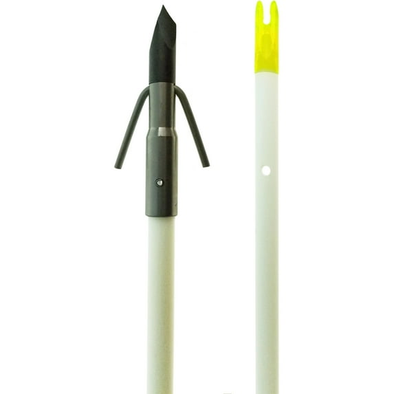 Muzzy Bowfishing Fiberglass Classic White Fish Arrow with Gar Point
