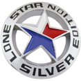 thumbnail image 1 of Muzzys LONE STAR SILVER EDITION Texas Emblem Decal Longhorn Badge Universal Stick On FITS Chevy Silverado Suburban Tahoe GMC Sierra Ford F150 Ranger F-150 Dodge Ram Nissan Titan Car Auto Truck, 1 of 5