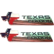 Muzzys SET OF 2 XL TEXAS EDITION Emblems Badges FITS F150 F250 F350 Tailgate, Universal Stick On Ram, Tundra Tacoma, Silverado, Titan, Hood Door Tail Gate Grille Fender
