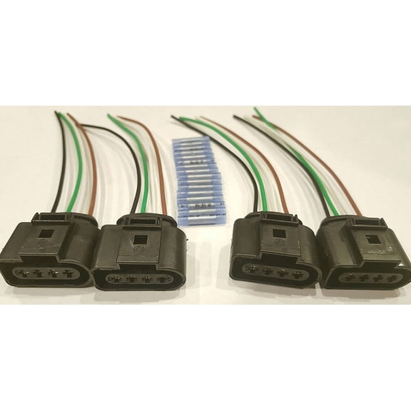 Muzzys (SET OF FOUR) Ignition Coil Connector Modular Repair Kit Harness Plug Wiring with Free Splices, Replaces OEM Part Number 1j0973724 648245-1