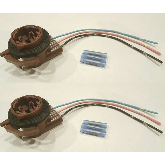 Muzzys (SET OF TWO) Wire Harness Pigtail Light Socket Repair Kit, Replaces GM 15306147, ACDelco LS92, Dorman 645-626, LED/Standard, 3157/4157 Bulbs, Turn Signal, Brake, Daytime Running Lights, Backup