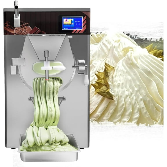 Mvckyi Gelato Ice Cream Machine, 12L 13 Gal/H Hard Ice Cream Maker Commercial, Batch Freezer Italian Ice Maker, 5 inch Touch Control Pane
