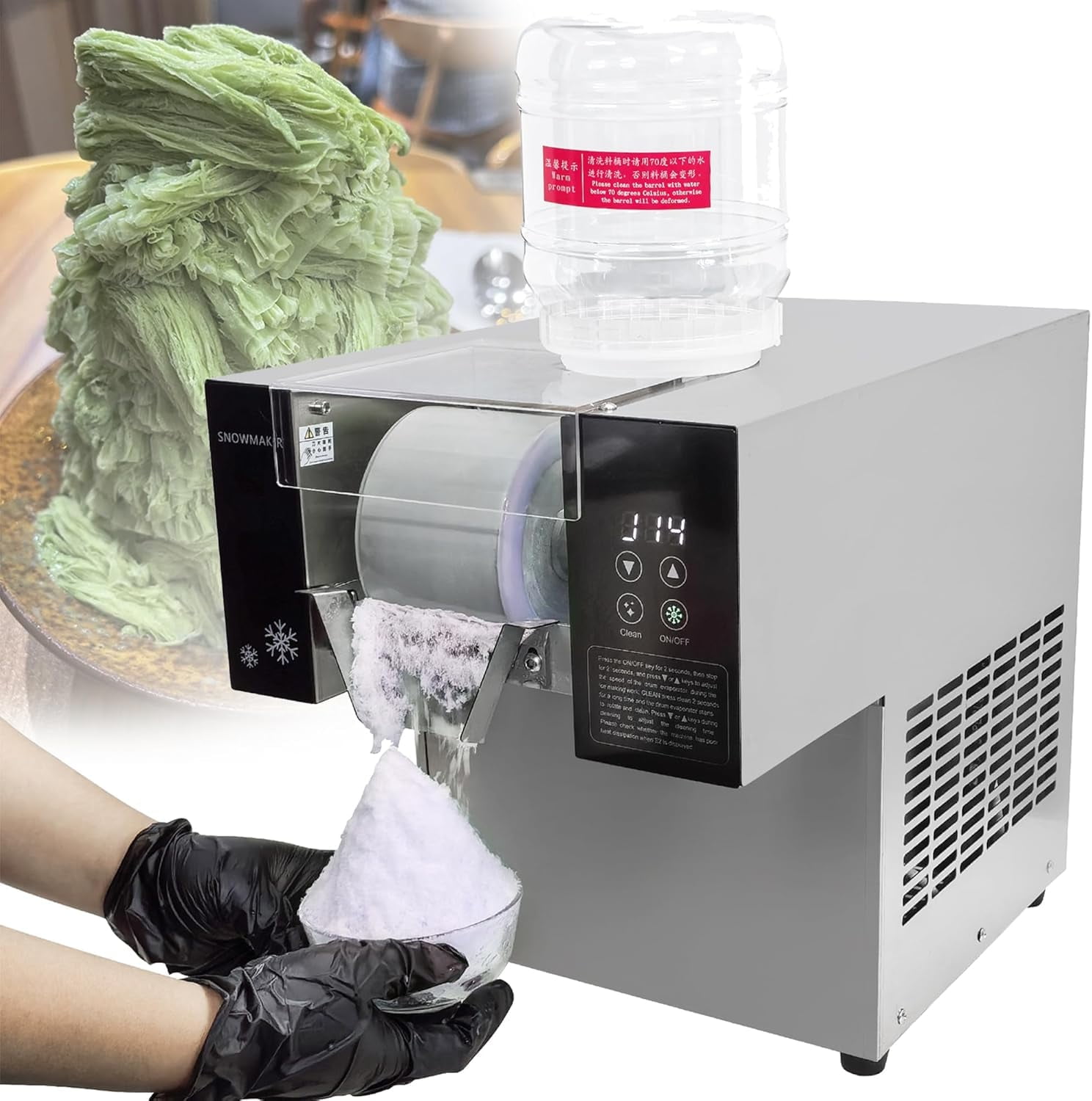 Mvckyi Snowflake Ice Machine Commercial Ice Shaver Machine, Korean ...