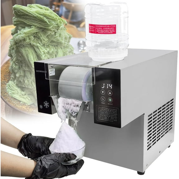 Mvckyi Snowflake Ice Machine Commercial Ice Shaver Machine, Korean Shaved Ice Machine Commercial Snowflake Ice Maker, 176lbs/Day Snow Cone Machine, Fast Cooling, for Snack Bar, Ice Cream Shop