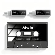 Mwin Audio Cassette Head Cleaner Tape with/ 2 Cleaning Fluids Care Wet Maintenance Kit, Cleaner for Cassette Tape Player/Boombox/Deck/Recorder