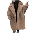 thumbnail image 1 of Mwjwdo Baby Girls Faux Fur Teddy Long Coat Toddler Kids Winter Sherpa Jackets Fuzzy Cardigan Warm Outwear Clothes Coffee 7 Years, 1 of 4