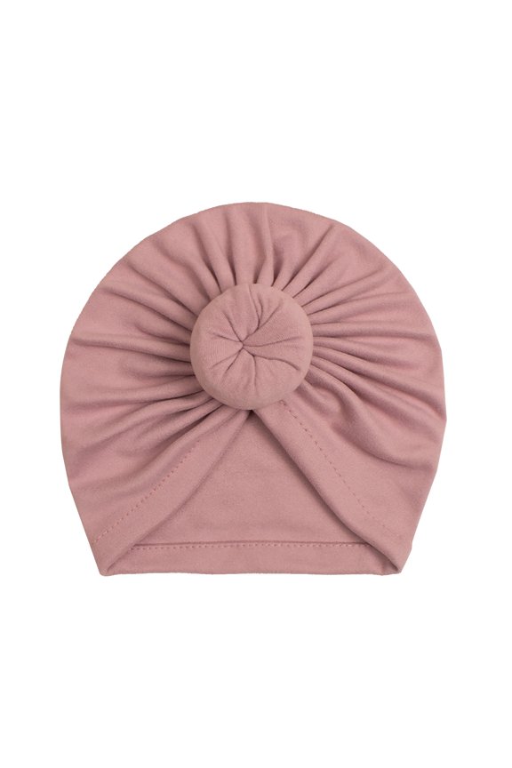 Baby Twisted Turban Hat Gathered Side Panels Lightweight Soft Cut for Indoor Playdates Purple