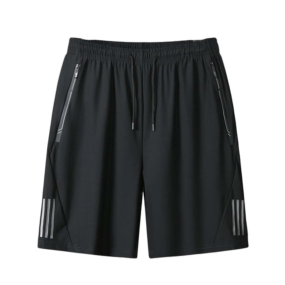 Mwjwdo Big Boys Ice Silk Quick Dry Athletic Shorts, Elastic Waist Ultra Thin Cooling Breathable Fabric, Loose Fit Summer Casual Bermuda Shorts for Kids 4-15Y Black 8 Years
