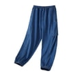 thumbnail image 1 of Mwjwdo Big Kids Girls Lyocell Denim Wide Leg Pants, Thin Tencel Cargo Style Flare Jeans, Comfortable Casual Long Bottoms Dark Blue 13 Years, 1 of 8