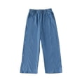 thumbnail image 1 of Mwjwdo Big Kids Girls Premium Tencel Denim Pants, Soft Lyocell Wide Leg Flare Jeans, Lightweight Casual Long Pants for Summer Dark Blue 11 Years, 1 of 8