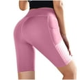 thumbnail image 1 of Mwjwdo Biker Shorts Women Tummy Control with Pockets High Waisted Yoga Running Workout Yoga Spandex Compression Shorts Pink S, 1 of 6