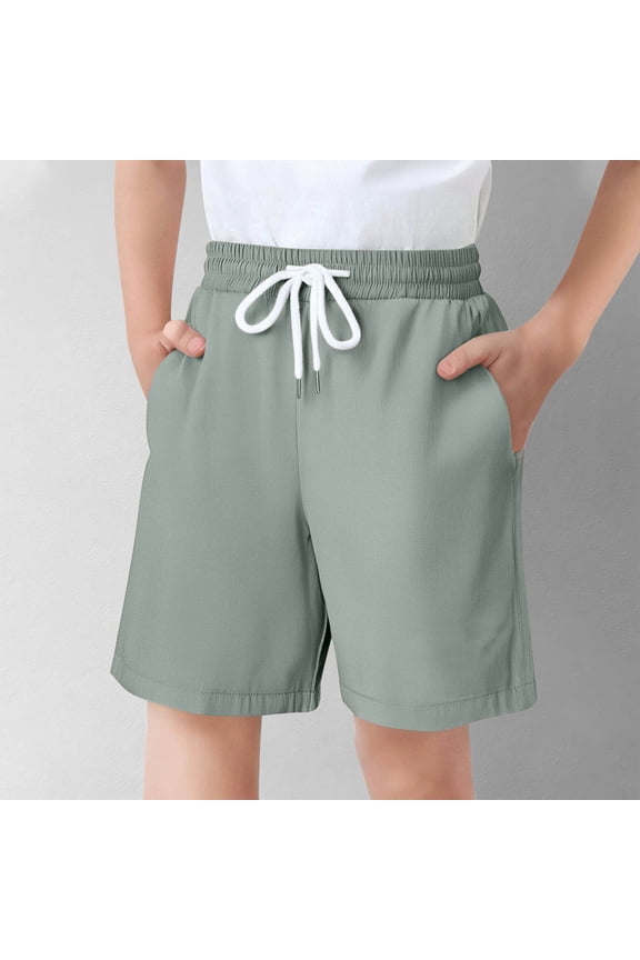 Boys Athletic Shorts Elastic Waist Running Shorts Summer Sports Workout Active Shorts with Pockets Gray 5 Years