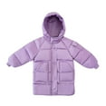 thumbnail image 1 of Mwjwdo Boys Girls Winter Jacket Fleece Lined Thicken Padded Down Coat Cotton Windproof Warm Hooded Puffer Coats Purple 4 Years, 1 of 2