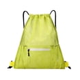 thumbnail image 1 of Mwjwdo Breathable Mesh Drawstring Sports Backpack, Front Zip Pocket Lightweight Cinch Sack for Gym Swimming Workout Daily Yellow, 1 of 6