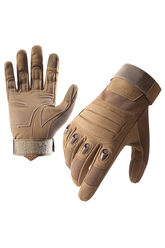 Camping Full-Finger Gloves Padded Palm Protection Breathable Light Non-Slip Fabric For Outdoor Activities Yellow