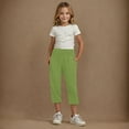 thumbnail image 1 of Mwjwdo Capri Pants for Girls Casual Summer Pants Lightweight Workout Pant Stretch Comfy Gym Yoga Pant High Waist Trousers Green 6 Years, 1 of 9