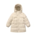 thumbnail image 1 of Mwjwdo Down Cotton Jacket Girls Hooded Parkas Winter Padded Coat Kids Thick Warm Loose Puffer Snow Wear Outwear Beige 3 Years, 1 of 6