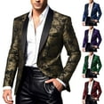 thumbnail image 1 of Mwjwdo Floral Suit Jacket Men - Mens Tuxedo Blazer Jackets One Button Paisley Shawl Lapel Suits for Dinner,Prom,Wedding 2025 Green L, 1 of 9